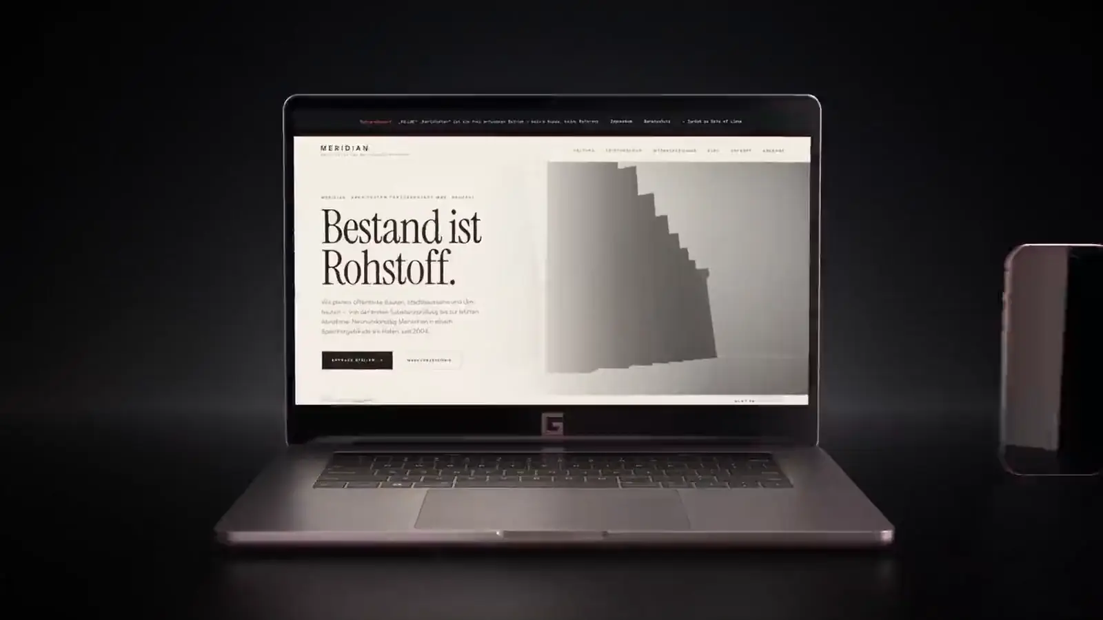 Der Konzeptentwurf MERIDIAN, geöffnet auf einem Rechner
